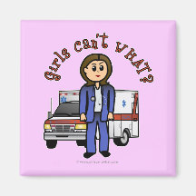 Light EMT Paramedic Girl Fridge Magnets