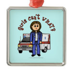 Light EMT Paramedic Girl Ornaments