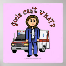 Light EMT Paramedic Girl Print