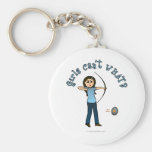 Light Female Archery in Blue Keychains