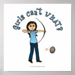 Light Female Archery in Blue Poster