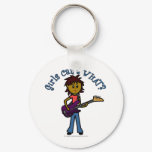 Light Female Bass Guitar Player Keychains