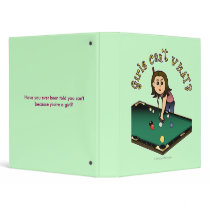 Light Female Billiards Player Vinyl Binders