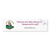 Light Female Billiards Player Bumper Sticker