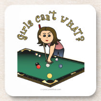 Light Female Billiards Player Drink Coaster