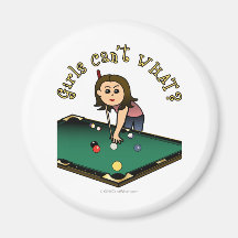 Light Female Billiards Player Fridge Magnet