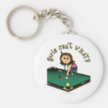 Light Female Billiards Player Key Chain