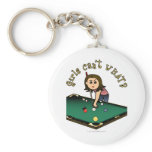 Light Female Billiards Player keychains