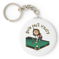 Light Female Billiards Player keychains