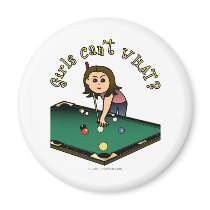 Light Female Billiards Player magnets