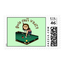 Light Female Billiards Player Postage Stamps
