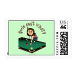 Light Female Billiards Player Postage Stamps