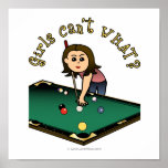 Light Female Billiards Player Posters
