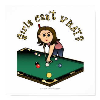 Light Female Billiards Player Posters