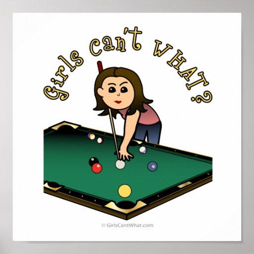 Light Female Billiards Player Posters