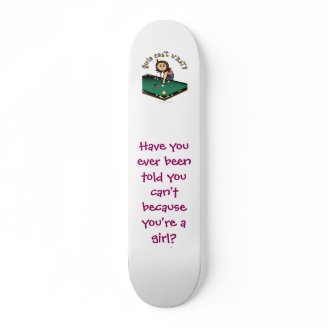 Light Female Billiards Player Skate Board Deck