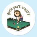Light Female Billiards Player stickers