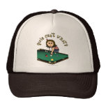 Light Female Billiards Player Trucker Hat