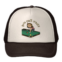 Light Female Billiards Player Trucker Hat