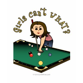 Light Female Billiards Player T Shirts