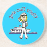 Light Female Captain Beverage Coaster