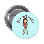 Light Female Coach Pinback Button