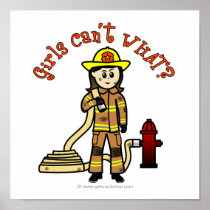 Light Female Fire Fighter posters
