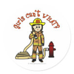 Light Female Fire Fighter Sticker