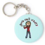 Light Female Flute Player Key Chain