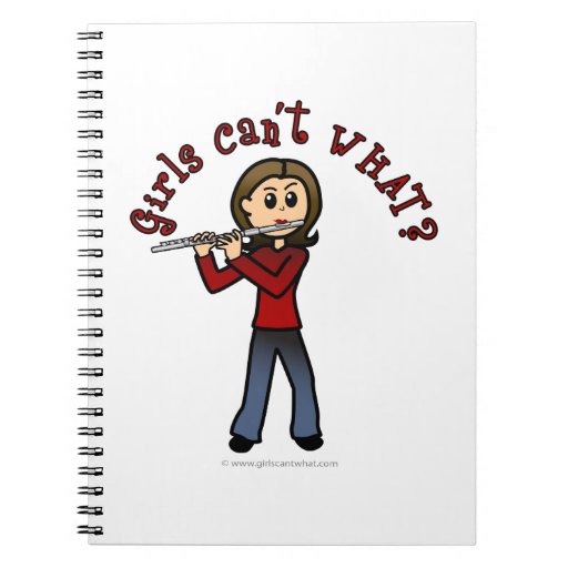 Light Female Flute Player Note Books