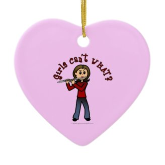 Light Female Flute Player Ornament