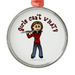 Light Female Flute Player Ornament