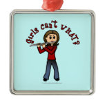Light Female Flute Player Ornaments