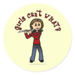 Light Female Flute Player Stickers