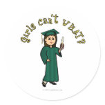 View more Light Female Graduate in Green Cap and Gown Stickers personalized gift ideas for girls Light Female Graduate in Green Cap and Gown Stickers