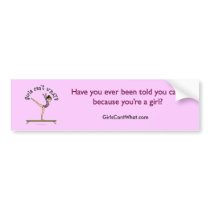 Light Female Gymnast on Balance Beam Bumper Stickers