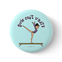 Light Female Gymnast on Balance Beam Pinback Buttons