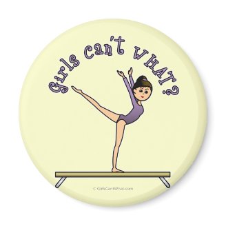Light Female Gymnast on Balance Beam Magnet
