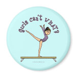 Light Female Gymnast on Balance Beam Refrigerator Magnet