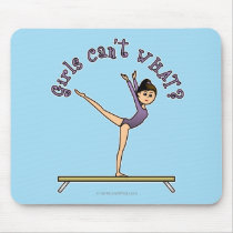 Light Female Gymnast on Balance Beam Mousepad