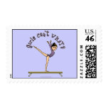 Light Female Gymnast on Balance Beam Stamps