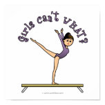 Light Female Gymnast on Balance Beam Posters