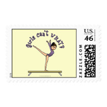 Light Female Gymnast on Balance Beam Stamp