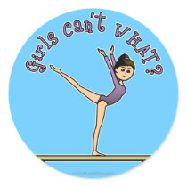 Light Female Gymnast on Balance Beam Stickers