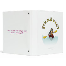 Light Female Kayaker 3 Ring Binders
