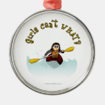 Light Female Kayaker Ornaments
