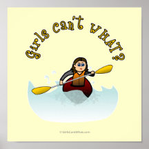 Light Female Kayaker Posters