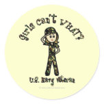 Light Female Navy Veteran Round Stickers