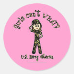 Light Female Navy Veteran Round Stickers