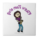 Light Female Saxophone Player Ceramic Tiles